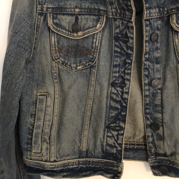 Y2K vintage cropped distressed denim jacket - Picture 2 of 6